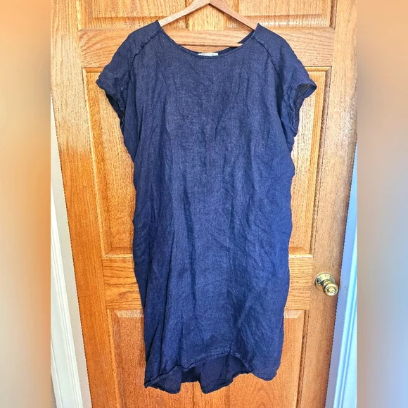 Black Crane Dresses | Navy Blue Black Crane Linen Dress | Color: Blue | Size: M | Makayf's Closet Black Crane Dresses | Navy Blue Black Crane Linen Dress | Color: Blue | Size: M | Makayf's Closet